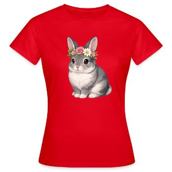 Chinchilla Rabbit - Women's T-Shirt - red - Front - AI Model Female 172 dark (172cm)