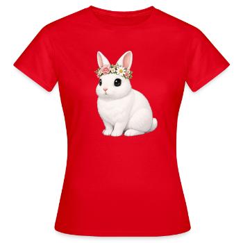 Blanc de Hotot Rabbit - T-shirt Femme - rouge - Devant - AI Model Female 172 dark (172cm)