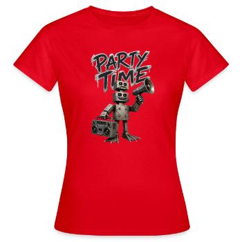 Robot Party Time - Women's T-Shirt - red - Front - AI Model Female 172 dark (172cm)