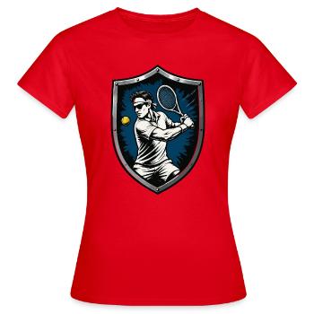 Tennis Coat of Arms - Women's T-Shirt - red - Front - AI Model Female 172 dark (172cm)