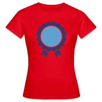 Prix d’Excellence Conception du ruban d’insigne - T-shirt Femme - rouge - Devant - AI Model Female 172 dark (172cm)