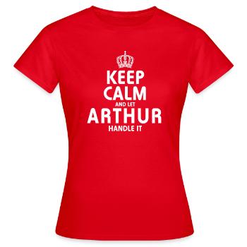 ARTHUR : Gére-le - T-shirt Femme - rouge - Devant - AI Model Female 172 dark (172cm)