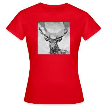 Cerf - T-shirt Femme - rouge - Devant - AI Model Female 172 dark (172cm)