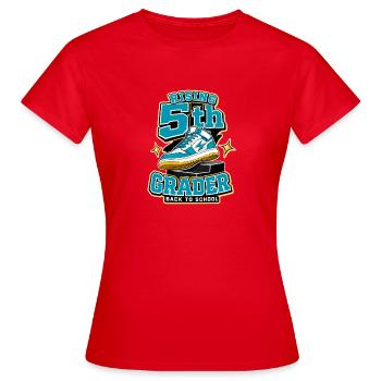 Rising 5th Grader First Day Photo, Older Elementar - Women's T-Shirt - red - Front - AI Model Female 172 dark (172cm)