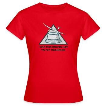 Triangles de mouches à chapeau rond V3 - T-shirt Femme - rouge - Devant - AI Model Female 172 dark (172cm)