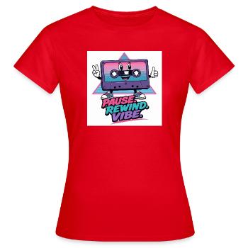 Pause Rewind Vibe Cassette - Women's T-Shirt - red - Front - AI Model Female 172 dark (172cm)
