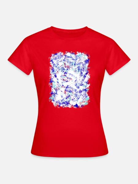 BlauTürkis Tie-Dye Muster - Frauen T-Shirt - Rot