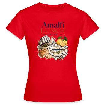 Amalfi Lunch Club Italy Mediterranean - Women's T-Shirt - red - Front - AI Model Female 172 dark (172cm)