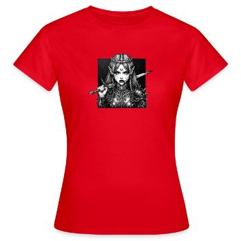 Moon Queen Elven Warrior - Women's T-Shirt - red - Front - AI Model Female 172 dark (172cm)