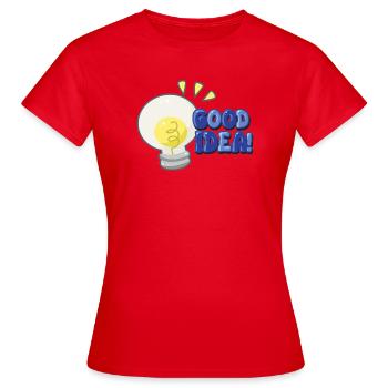 Good Idea Light Bulb Comic - Women's T-Shirt - red - Front - AI Model Female 172 dark (172cm)
