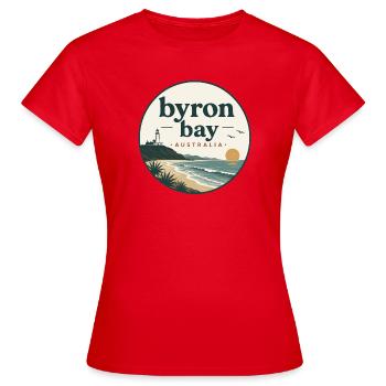 Byron Bay Coastal Magic - T-shirt Femme - rouge - Devant - AI Model Female 172 dark (172cm)