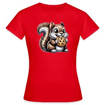 Écureuil drôle adore les biscuits Dessert - T-shirt Femme - rouge - Devant - AI Model Female 172 dark (172cm)