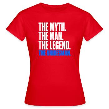 Le Mythe L’Homme La Légende L’Homme d’honneur - T-shirt Femme - rouge - Devant - AI Model Female 172 dark (172cm)