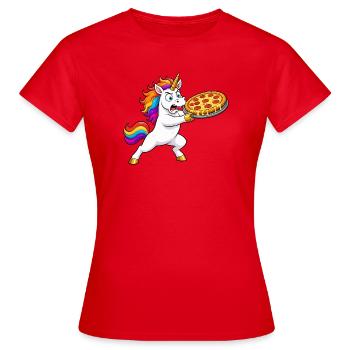 Funny Unicorn Pizza Rescue - Women's T-Shirt - red - Front - AI Model Female 172 dark (172cm)