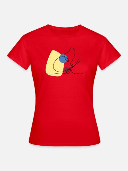 Lineart Schwalbenschwanz mit Farbunterlegung - Frauen T-Shirt - Rot