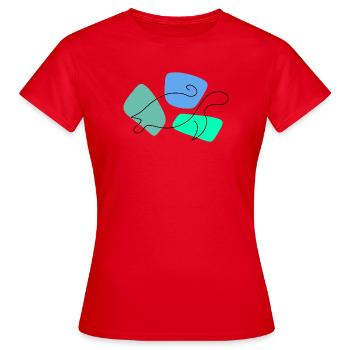 Lineart turtle with color background - Women's T-Shirt - red - Front - AI Model Female 172 dark (172cm)