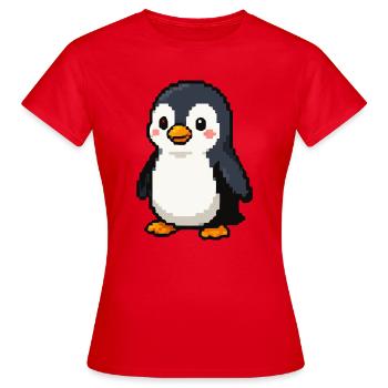Pixel Penguin : esthétique rétro ludique - T-shirt Femme - rouge - Devant - AI Model Female 172 dark (172cm)