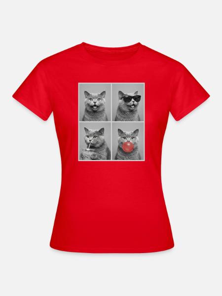 Katzen Britisch Kurzhaar Katze - Frauen T-Shirt - Rot