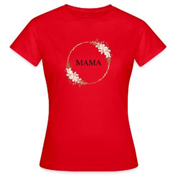 Anneau doré Cadre floral rose - T-shirt Femme - rouge - Devant - AI Model Female 172 dark (172cm)