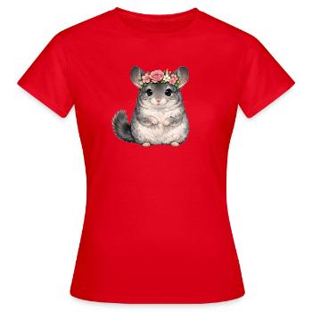 Chinchilla - T-shirt Femme - rouge - Devant - AI Model Female 172 dark (172cm)