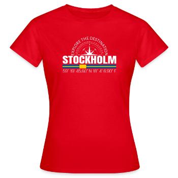 Stockholm - Frauen T-Shirt - Rot - Vorne - AI Model Female 172 dark (172cm)