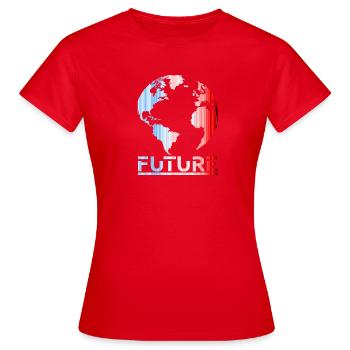 Future Globe Striped Horizon - Women's T-Shirt - red - Front - AI Model Female 172 dark (172cm)