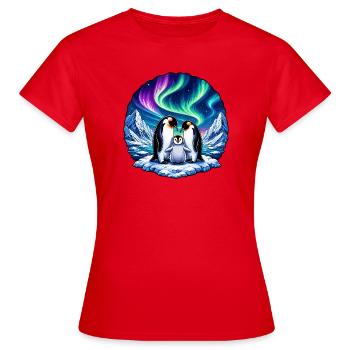Les manchots aurora-plumes sur l’île de glace - T-shirt Femme - rouge - Devant - AI Model Female 172 dark (172cm)