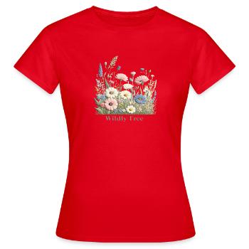 Prairie fleurie colorée – Graphique nature Été joyeux - T-shirt Femme - rouge - Devant - AI Model Female 172 dark (172cm)