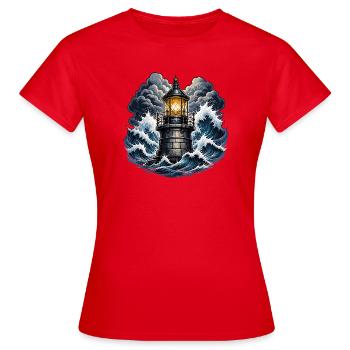 Phare dans la tempête - T-shirt Femme - rouge - Devant - AI Model Female 172 dark (172cm)