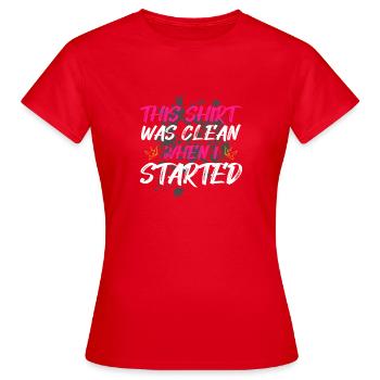 Clean when i Schlammlauf Mud Run Muddy Race - Women's T-Shirt - red - Front - AI Model Female 172 dark (172cm)
