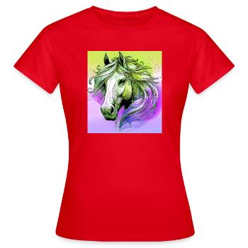 cheval - T-shirt Femme - rouge - Devant - AI Model Female 172 dark (172cm)