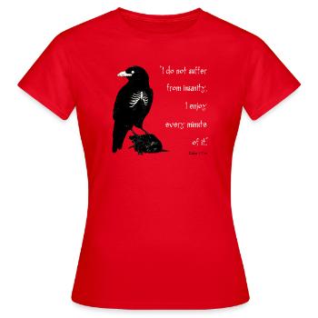 Estampe Scarleton Noir de Corbeau - T-shirt Femme - rouge - Devant - AI Model Female 172 dark (172cm)