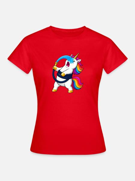 Einhorn-Gartenschlauch-Angriff - Frauen T-Shirt - Rot