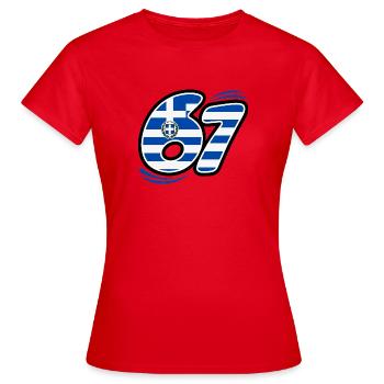 67 Édition Grèce - T-shirt Femme - rouge - Devant - AI Model Female 172 dark (172cm)