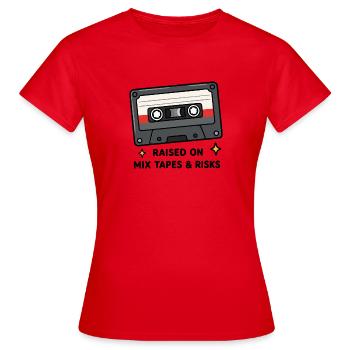 Retro Cassette Tape 80s 90s Nostalgia Vintage Musi - Women's T-Shirt - red - Front - AI Model Female 172 dark (172cm)