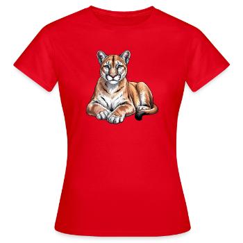 Mountain Lion Animal Lover Wildlife - Women's T-Shirt - red - Front - AI Model Female 172 dark (172cm)