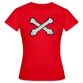 Silhouette des os croisés - T-shirt Femme - rouge - Devant - AI Model Female 172 dark (172cm)