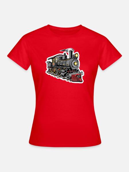 Dampflokomotive Grafik - Frauen T-Shirt - Rot