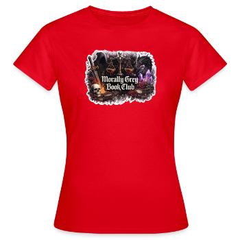 Club de lecture moralement gris - T-shirt Femme - rouge - Devant - AI Model Female 172 dark (172cm)