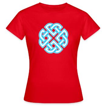 Nœud Celtique Néon Infini - T-shirt Femme - rouge - Devant - AI Model Female 172 dark (172cm)