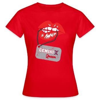 Signe du zodiaque Gémeaux - T-shirt Femme - rouge - Devant - AI Model Female 172 dark (172cm)