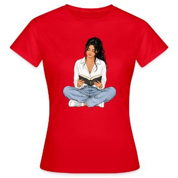 Reading is my time-out – Bücherliebe Booklover - Women's T-Shirt - red - Front - AI Model Female 172 dark (172cm)