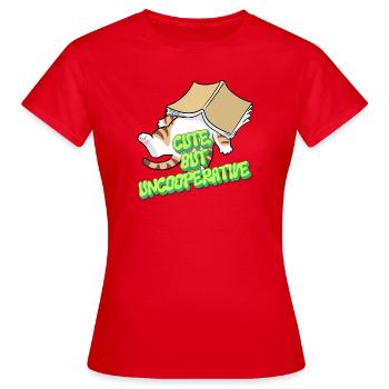 Cute But Uncooperative Cat - Women's T-Shirt - red - Front - AI Model Female 172 dark (172cm)