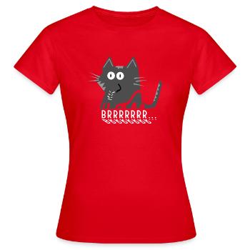 Bruit de fredonnement de dessin animé de chat gris - T-shirt Femme - rouge - Devant - AI Model Female 172 dark (172cm)
