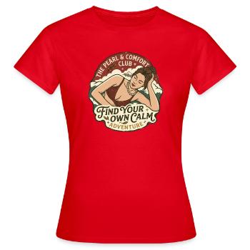 Retro Girl Club of Peace and Adventure - Women's T-Shirt - red - Front - AI Model Female 172 dark (172cm)