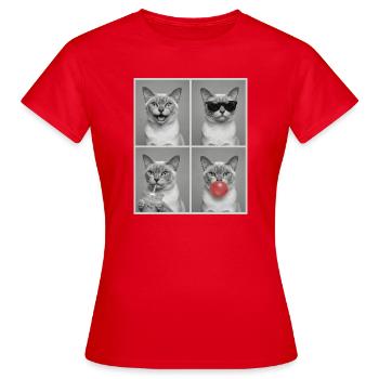 Chats Chat birman européen - T-shirt Femme - rouge - Devant - AI Model Female 172 dark (172cm)