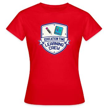 Education Time | Learning Crew Shirt - Women's T-Shirt - red - Front - AI Model Female 172 dark (172cm)