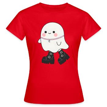 Kawaii Ghost with Platform Boots - Women's T-Shirt - red - Front - AI Model Female 172 dark (172cm)