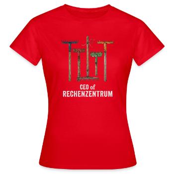 CEO of Rechenzentrum Leiter Programmierer - Frauen T-Shirt - Rot - Vorne - AI Model Female 172 dark (172cm)