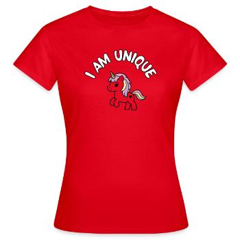 I'm a unique unicorn - Women's T-Shirt - red - Front - AI Model Female 172 dark (172cm)
